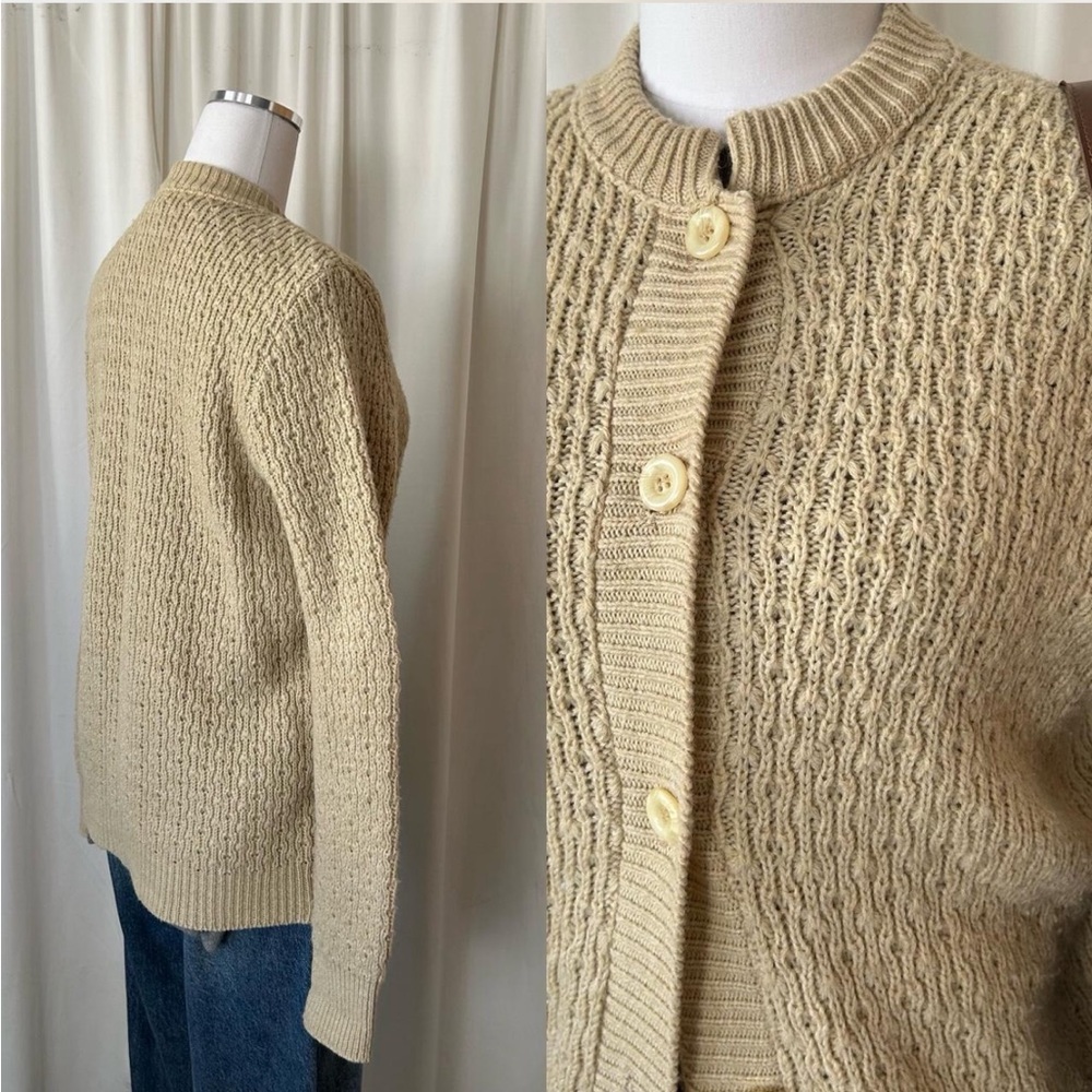 Vintage textured knit cardigan sweater - Picture 7 of 9